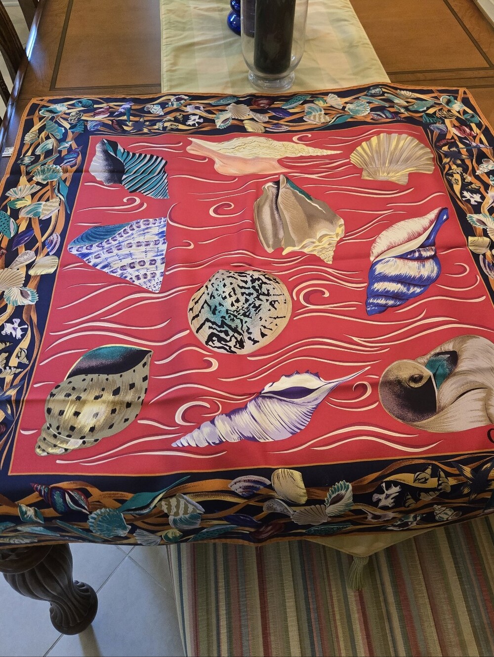 Chloe Vintage Seashell Motif Silk Scarf
